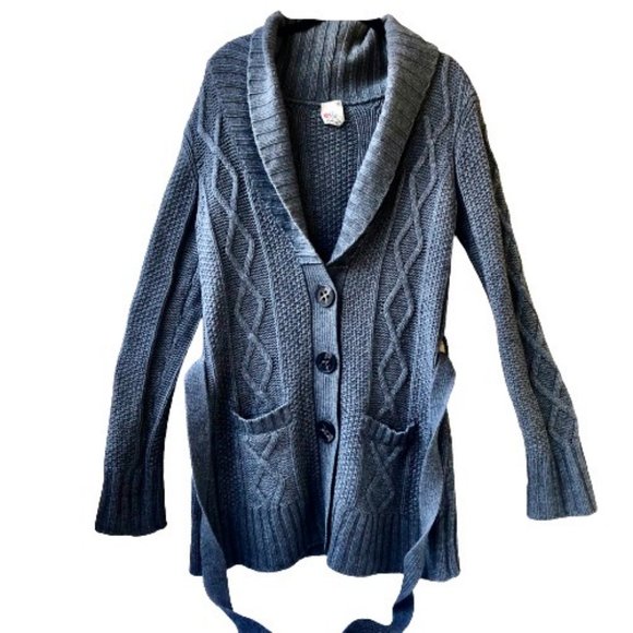 Joie Cardigan Sweater CASHMERE WOOL Shawl Collar Gray Button Closure & Belt - Picture 5 of 14